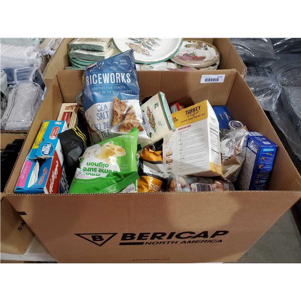 Huge Box olt of Assorted Food, Cereal, Pasta, Chips, Candy, Drinks, Cookies, and much more