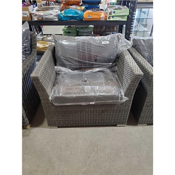 *NEW* Allen & Roth Rattan Patio Chair with Removable Cushions