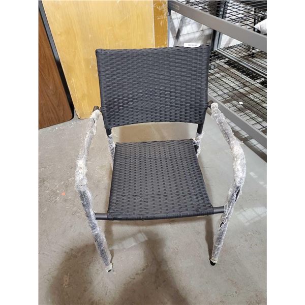 *NEW* Allen & Roth Rattan Patio Chair - Matte Black