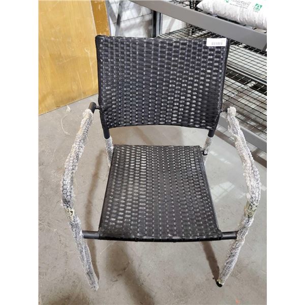 *NEW* Allen & Roth Rattan Patio Chair - Gloss Black
