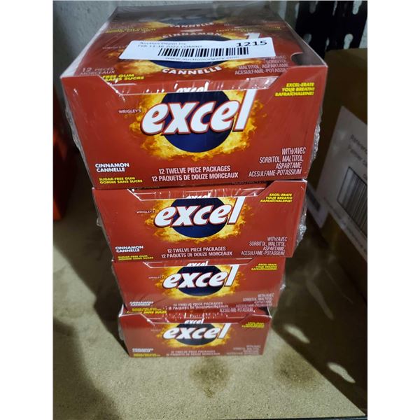 Excel Sugar-Free Gum, Cinnamon (Inferno), 4 Cases of 12-12 Count packs