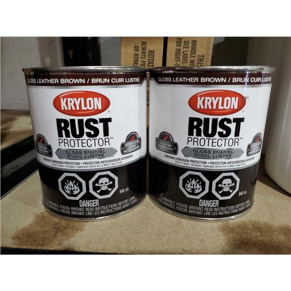*NEW* Krylon Rust Protector Leather Brown Gloss Enamel 2X946ml