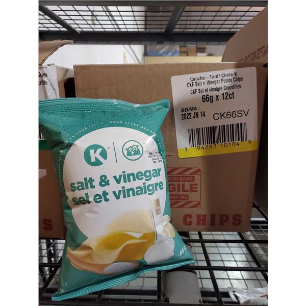 Circle K Sour Salt & Vinegar Potato Chips 12x66g