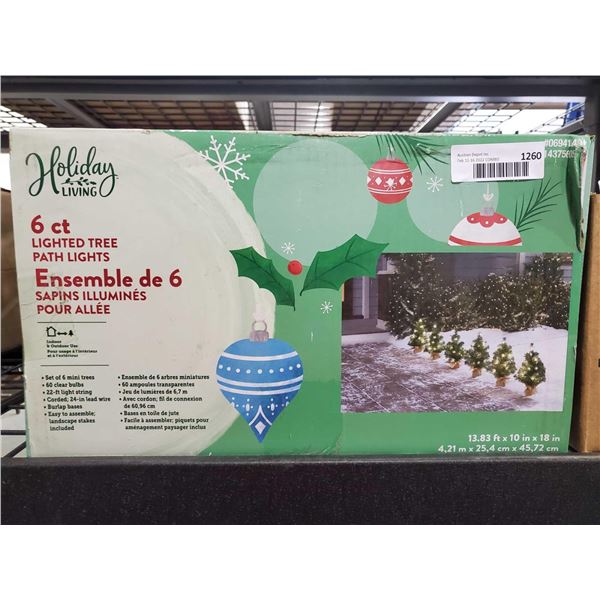 *NEW*  Holiday Living 6-Pack 18-in Pre-Lit White Incandescent Mini Tree Path Lights