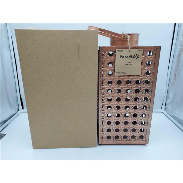 *NEW* Paradise Indoor/Outdoor  Patio Lantern - Rattan Imitation - 15" - Copper