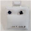 Image 2 : 10K YELLOW GOLD SAPPHIRE(0.5CT)  EARRINGS