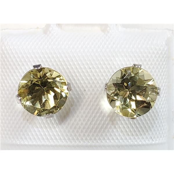 10K WHITE GOLD LEMON QUARTZ(1.85CT)  EARRINGS