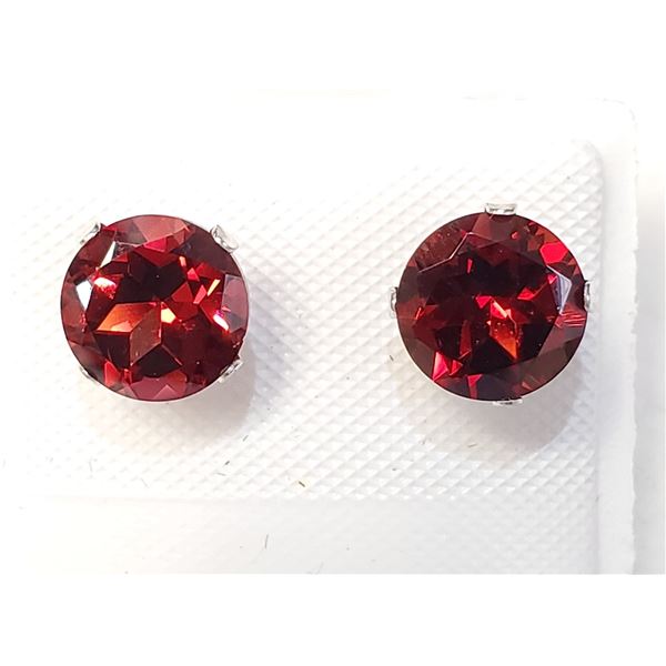 10K WHITE GOLD GARNET(2.5CT)  EARRINGS