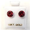 Image 2 : 10K WHITE GOLD GARNET(2.5CT)  EARRINGS