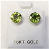 Image 2 : 10K WHITE GOLD PERIDOT(1.8CT) ROUND 6X6MM EARRINGS