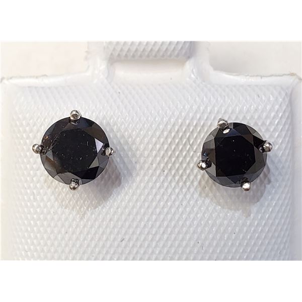 14K WHITE GOLD BLACK DIAMONDS(1.26CT)