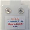 Image 3 : 14K WHITE GOLD MOISSANITE(2.2CT)  EARRINGS
