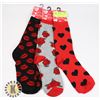 Image 1 : 3 NEW LOVE THEMED WOMEN'S CREW SOCKS