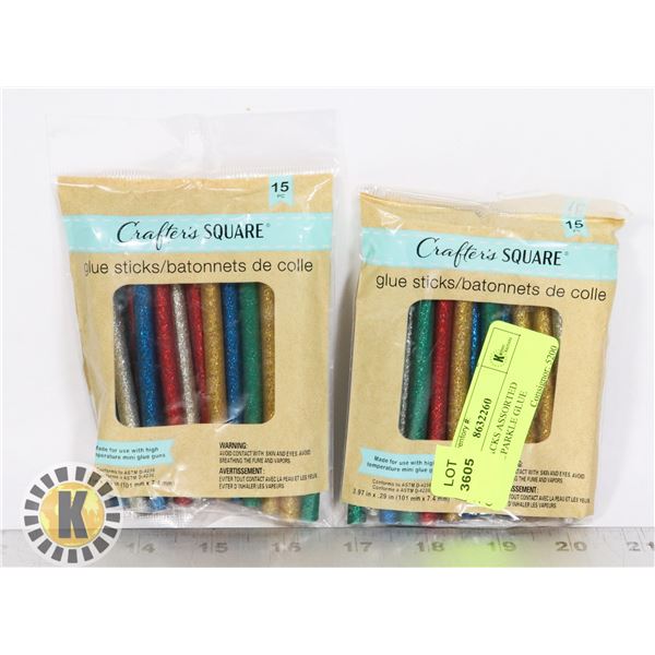 2 NEW 15PACKS ASSORTED COLORED SPARKLE GLUE