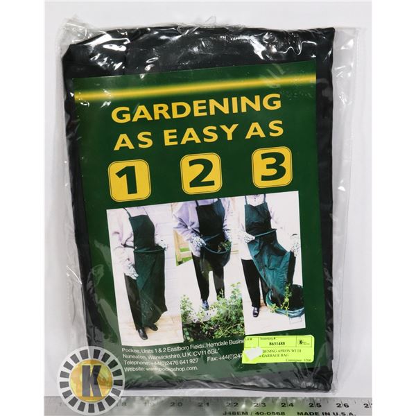 NEW GARDENING APRON WITH BUILT IN GARBAGE BAG