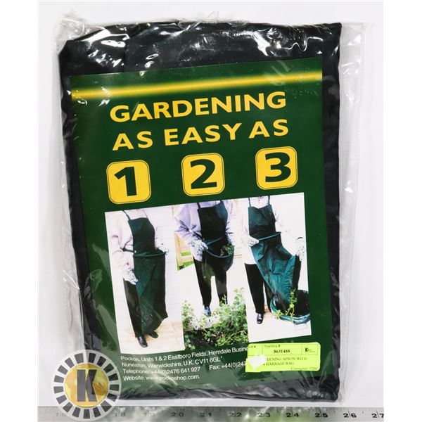 NEW GARDENING APRON WITH BUILT IN GARBAGE BAG