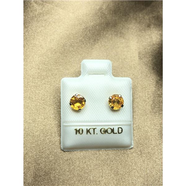 10K YELLOW GOLD CITRINE(1.2CT) EARRINGS