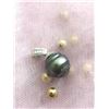 Image 1 : SILVER GENUINE TAHITION PEARL 12-33MM CZ PENDANT