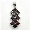 Image 1 : SILVER GARNET(3.6CT) RHODIUM PLATED PENDANT