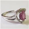 Image 2 : SILVER RHODIUM PLATED RUBY(1.6CT)  RING (~SIZE 7)