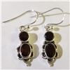 Image 1 : SILVER GARNET EARRINGS (~WEIGHT 3.42G)