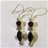 Image 1 : SILVER GARNET  EARRINGS(~WEIGHT 4.23G)