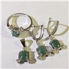 Image 1 : SILVER RHODIUM PLATED EMERALD(4CT) EARRINGS