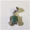 Image 3 : SILVER RHODIUM PLATED EMERALD(4CT) EARRINGS