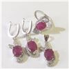 Image 1 : SILVER RHODIUM PLATED RUBY(9.6CT) EARRINGS