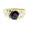 Image 2 : 2.05 ctw Round Brilliant Blue Sapphire And Diamond Ring - 14KT Yellow Gold