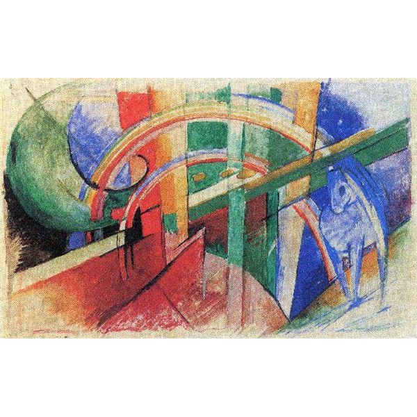 Franz Marc - Blue Horse with Rainbow