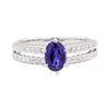 Image 2 : 0.88 ctw Sapphire and Diamond Ring - 18KT White Gold