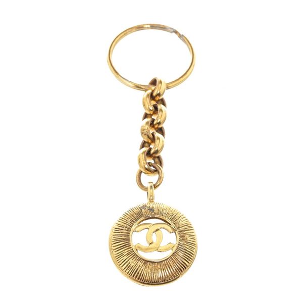 Chanel Gold CC Round Key Chain