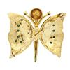 Image 3 : Vintage 14k Gold Green Yellow Brown Enamel Round Turquoise Butterfly Brooch Pin