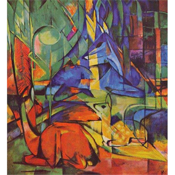 Franz Marc - Deer in the Forest
