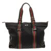 Image 1 : Gucci Black GG Canvas Leather Web Tote Shoulder Bag