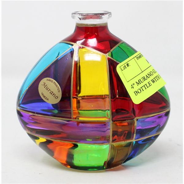 4  MURANO GLASS PERFUME BOTTLE WITH STICKER