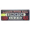 Image 1 : ORIGINAL EDMONTON 1928 AMA PLATE AAA UNRESTORED