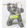 Image 1 : 9" HEAVY NWT NATIVE SOAPSTONE HUNTER WITH BONE