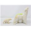 Image 1 : 7" MOTHER & CUB POLAR BEAR'S HAND CARVED