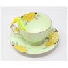 Image 1 : AYNSLEY TEA CUP & SAUCER GREEN