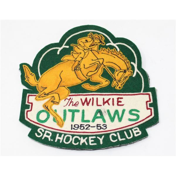 6  1952 WILKIE OUTLAWS HOCKEY CLUB TEAM PATCH