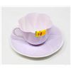Image 1 : SHELLEY TEA CUP & SAUCER PINK NO CHIPS/CRACKS