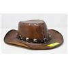 Image 1 : HANDMADE 1970'S COWBOY LEATHER HAT HIPPIE DAYS