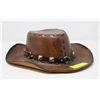 Image 1 : HANDMADE 1970'S COWBOY LEATHER HAT HIPPIE DAYS