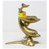 Image 2 : 9" BRASS STATUE OF 2 DOLPHINS