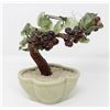 Image 2 : 8" JAPAN POTTERY TREE WITH JADE LEAFS IN PLANTER