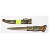 Image 1 : 11" ENAMEL LOADED AND STAINED DAGGER KNIFE