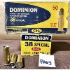 Image 1 : AMMO: 100X CIL DOMINION .38 SPL - 158GR LRN - 50X ARE LWC