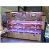 Image 1 : Wooden 4-Tier Display Case w/ Lighting & 3 Double Door Cabinets Underneath (Contents not included)